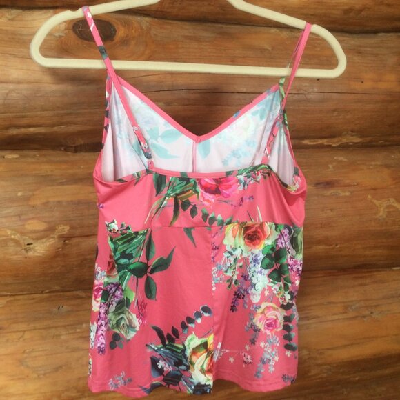 Johnny Was Gisele Silk Floral Boho Semi-sheer Peasant Top w/Babydoll Cami Small - Picture 6 of 7